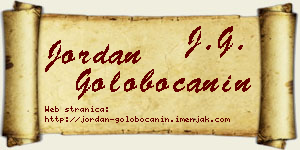 Jordan Golobočanin vizit kartica